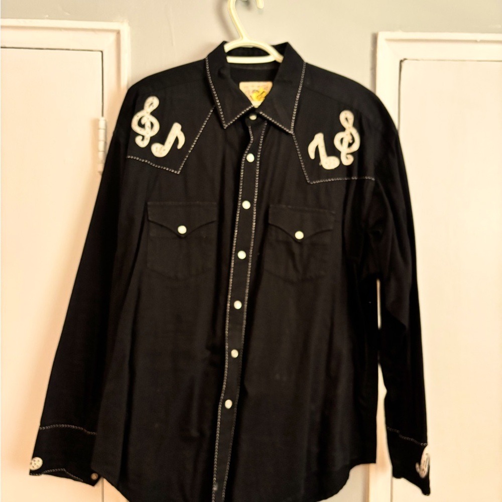 Rockmount Western Wear Shirt – XL Music Notes Embroidery